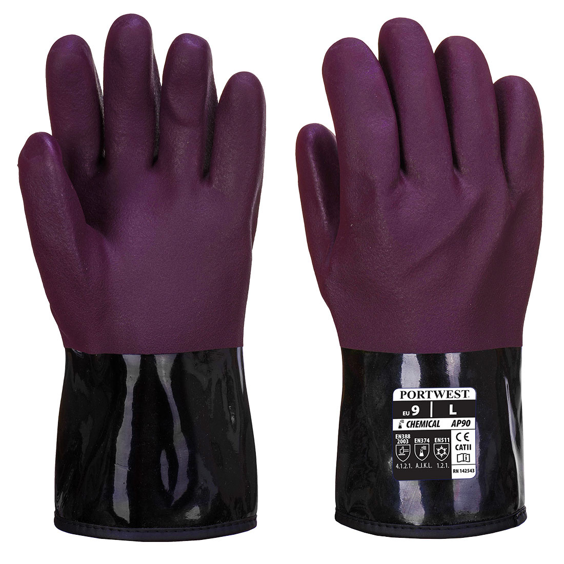 AP90 - Chemtherm Handschoen Paars/zwart