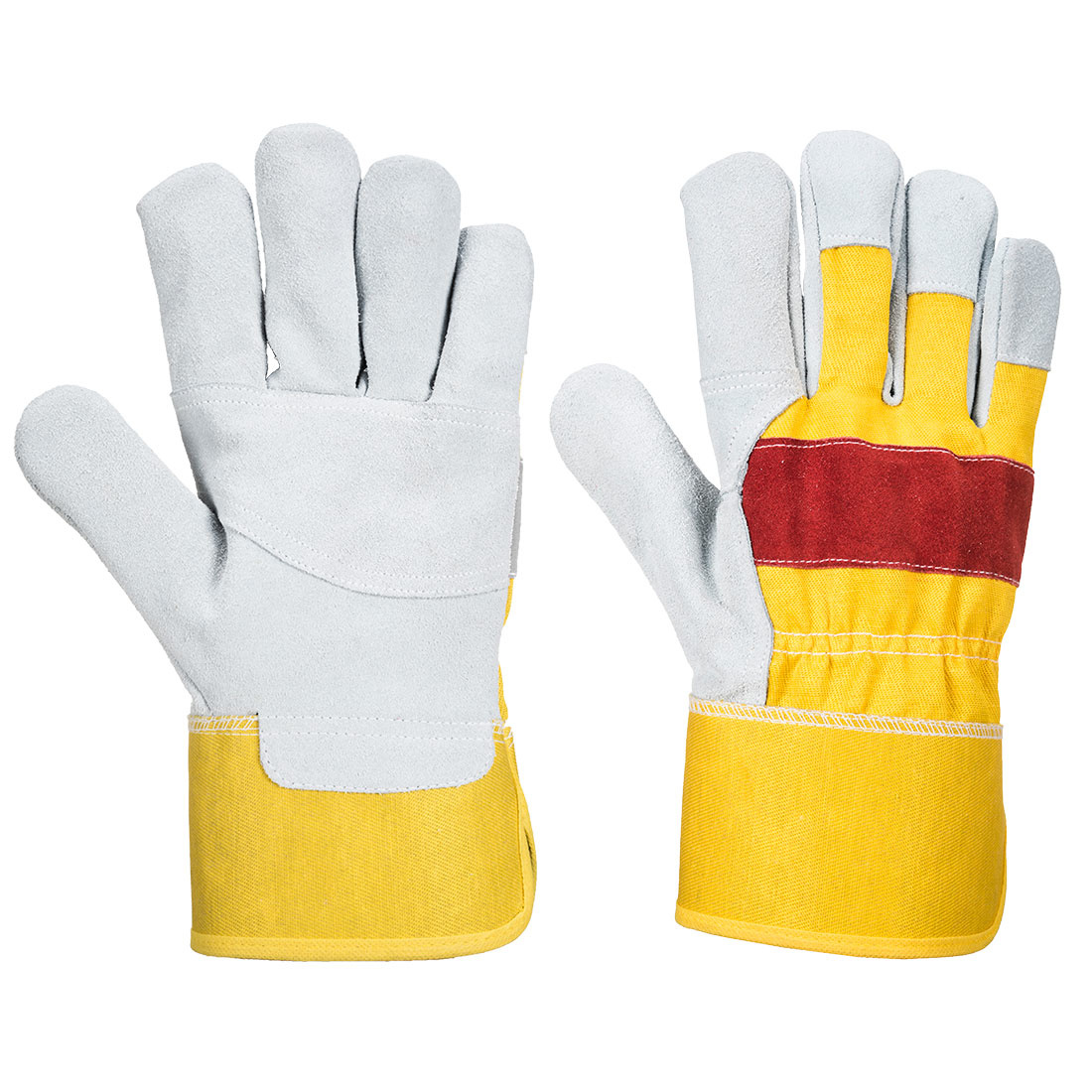 A219 - Klassieke Chrome Rigger handschoen Geel/rood