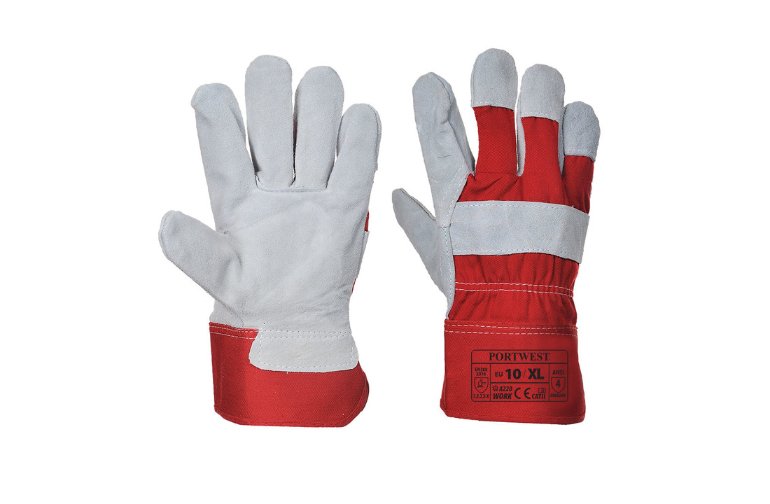 A220 - Premium Chrome Rigger Handschoen Rood