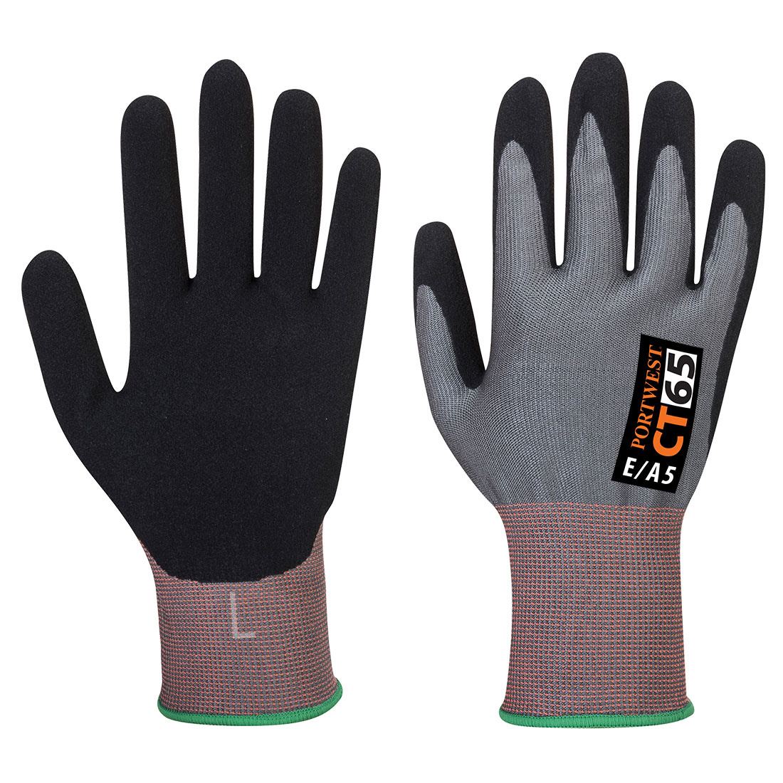 CT65 - PRX Cut VHR Nitril foam handschoen Grijs/zwart