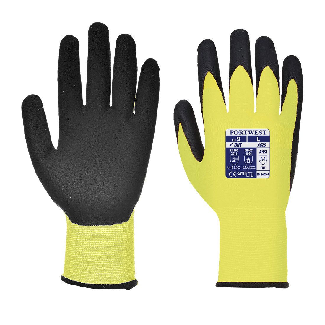A625 - Hi-Vis Snijbestendige Handschoen Geel/zwart