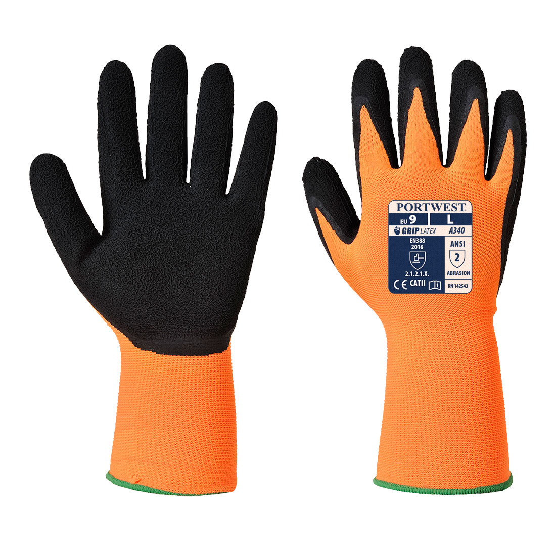 A340 - Hi-Vis Grip Handschoen - Latex Oranje/zwart