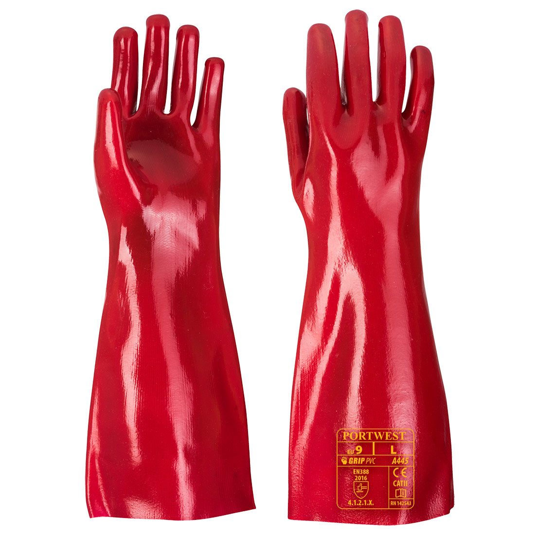 A445 - PVC-Werkhandschoen Rood