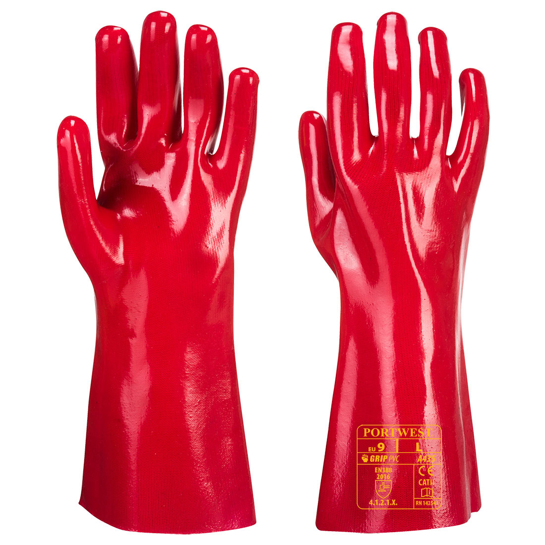 A435 - PVC-Werkhandschoen Rood