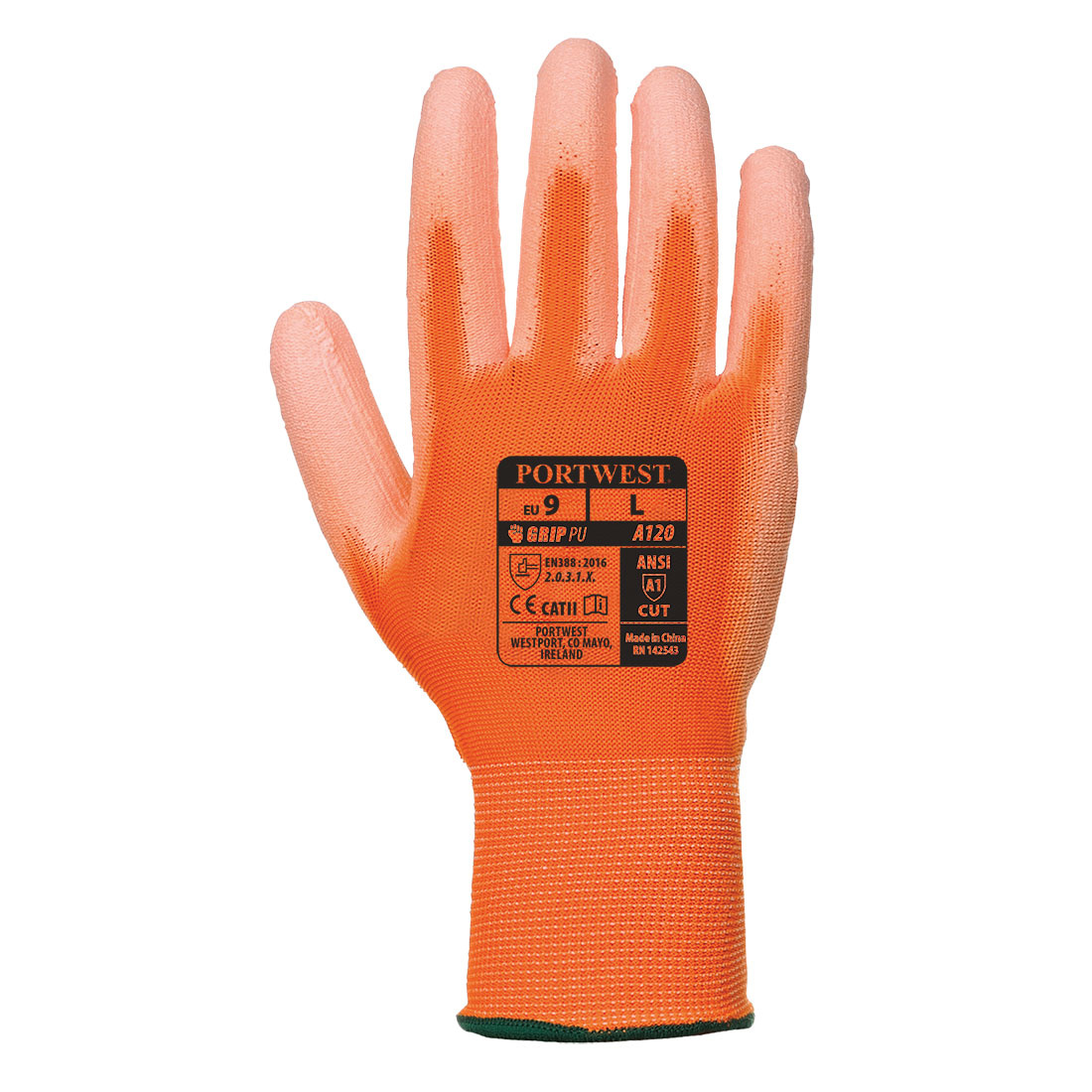 A120 - PU Palm Handschoen Oranje