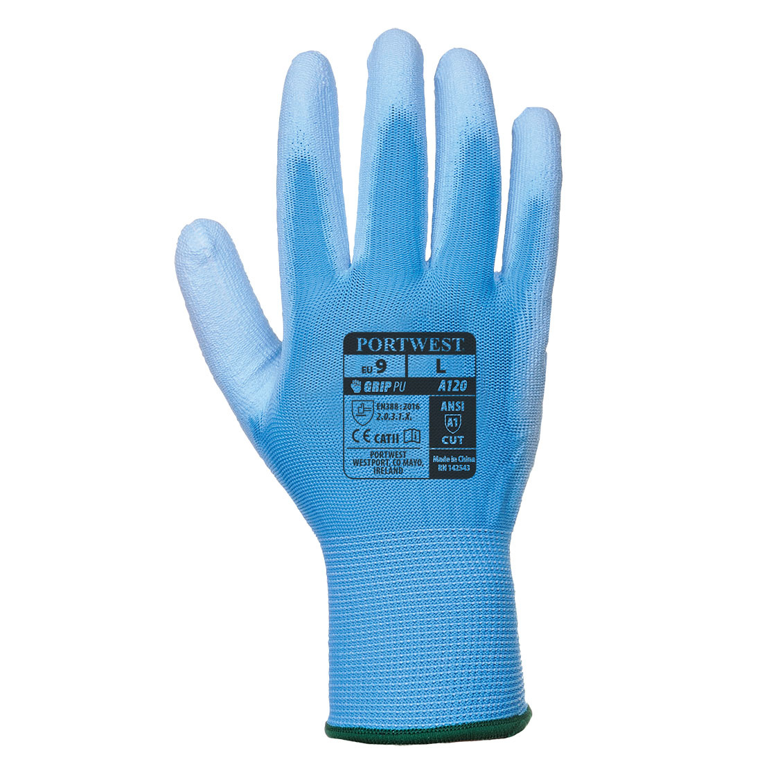 A120 - PU Palm Handschoen Blauw