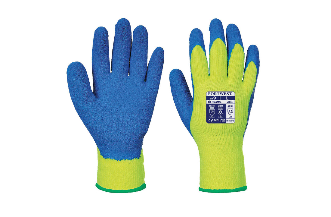 A145 - Cold Grip Handschoen Geel/blauw