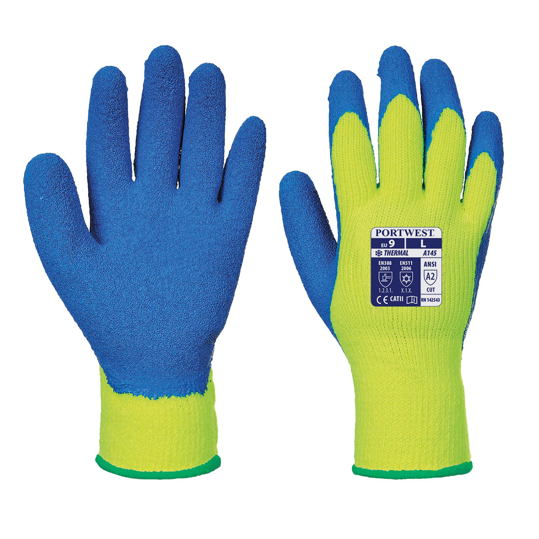 A145 - Cold Grip Handschoen Geel/blauw