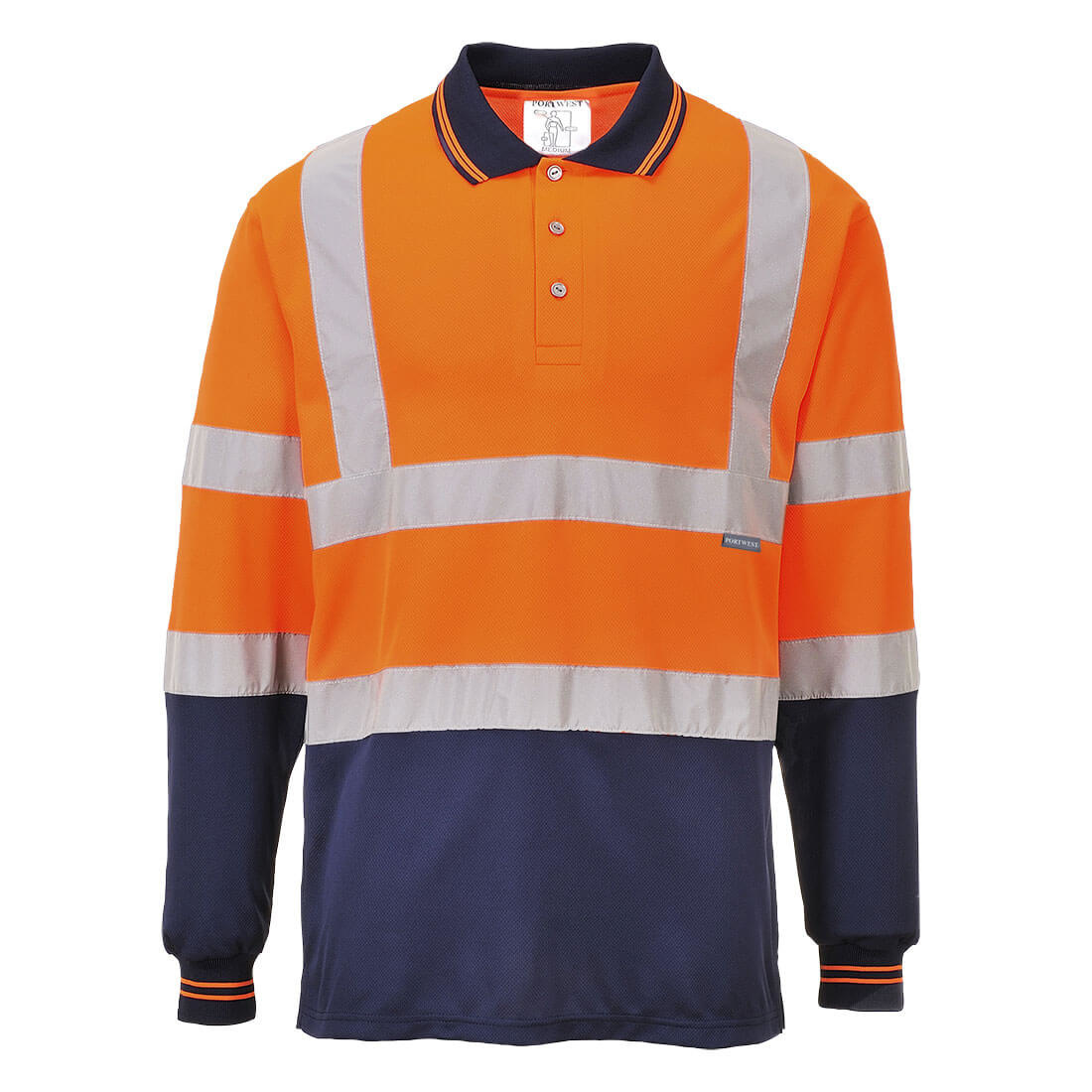 S279 - Tweekleuren Polo met lange mouw
