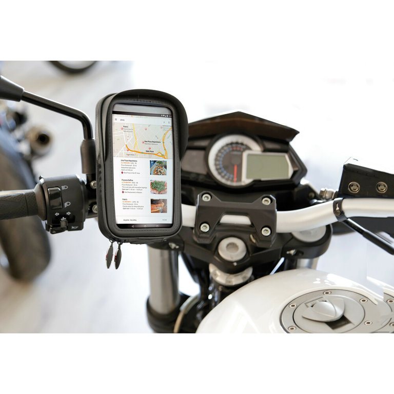 Lampa Lampa Optiline DuoLock Titan M6 Pro & wasserdichtes Opti Case, Schraubbefestigung für Motorräder & Roller. 360° drehbar für Smartphone.
