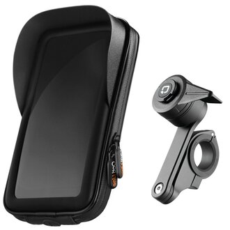 Optiline Optiline Waterdichte Telefoonhouder Motor Stuurbevestiging Met Quick release & Action Cam Adapter Incl. Anti Vibratie Optiline Optiline Waterdichte Telefoonhouder Motor Stuurbevestiging Met Quick release & Action Cam Adapter Incl. Anti Vibratie