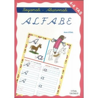 Asim Uysal Boyamalı ve Alıştırmalı Alfabe 4-6 Yas