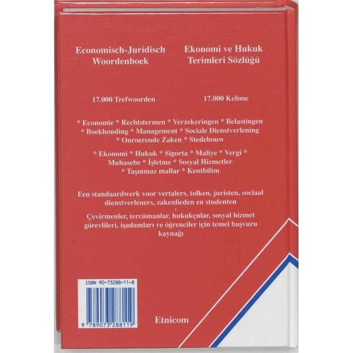 Küçük Boy Hukuki/İktisadi Sözlük Economisch - Juridisch Woordenboek Turks - Nederlands