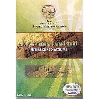 Diyanet İşleri Başkanlığı Yayınları Kur'anı Kerim Hatmi Şerif İnteraktif CD Yazılım