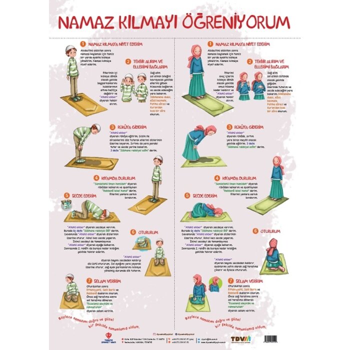 Namaz Kılmayı Öğreniyorum Poster 50X70