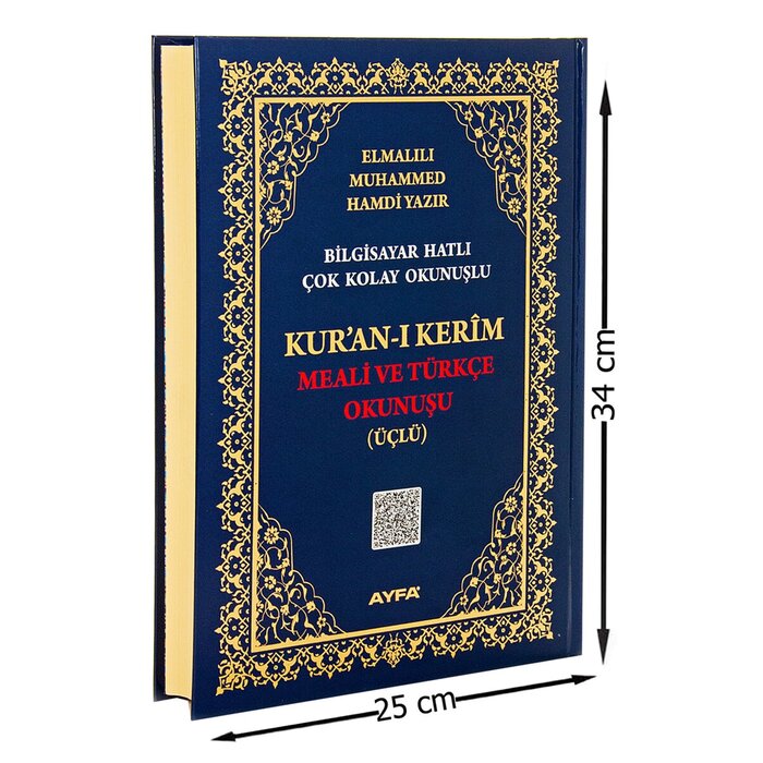 Ayfa Kuranı Kerim Meali ve Türkçe Okunuşu Cami Boy-Üçlü