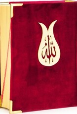 Kur'anı Kerim Orta Boy Kadife Nakışlı Altın Yaldızlı