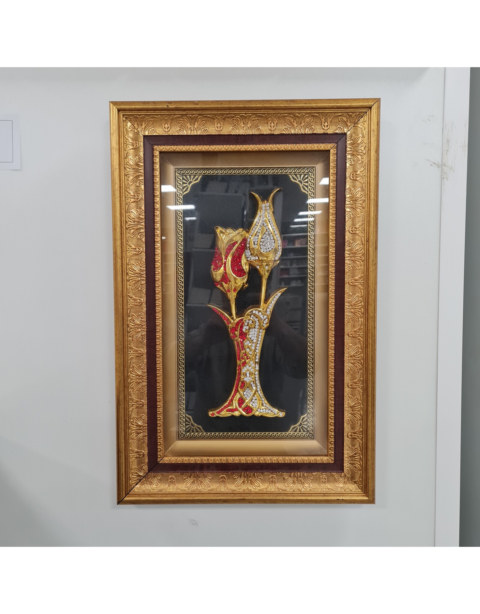 Lale altınsarı ve gümüş tablo