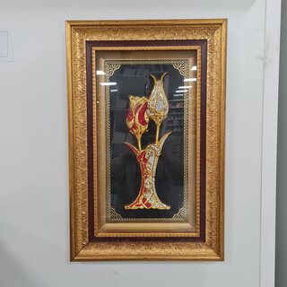 Lale altınsarı ve gümüş tablo