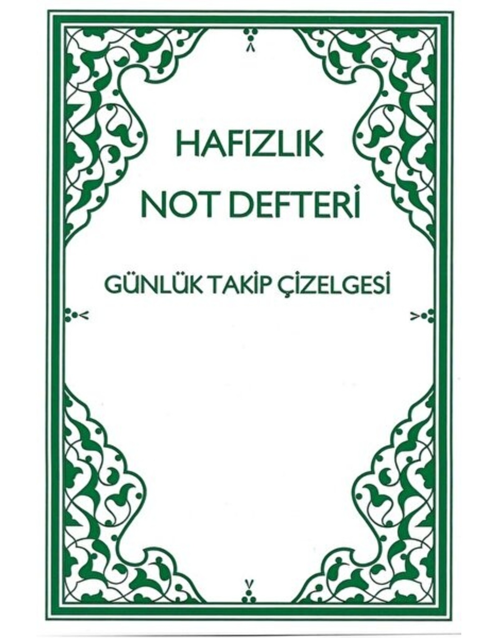 Hafızlık Not Defteri / Günlük takip çizelgesi
