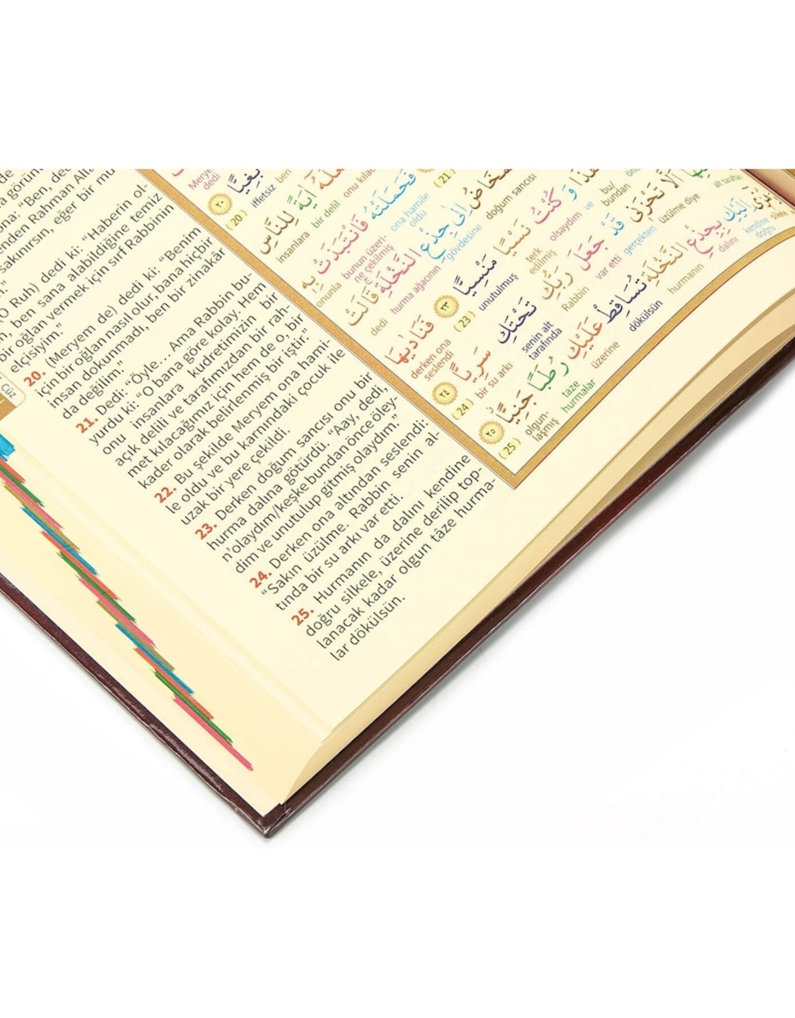 Ayfa Kur'an-ı Kerim ve Renkli Kirik Kelime Meali Rahle Boy