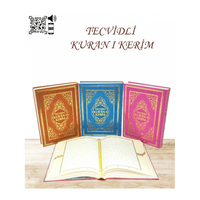 Tecvidli Kur'anı Kerim Rahle Boy (Mavi-Kirmizi-Beyaz-Lila-Siyah-Lacivert ve Kahverengi Renk)