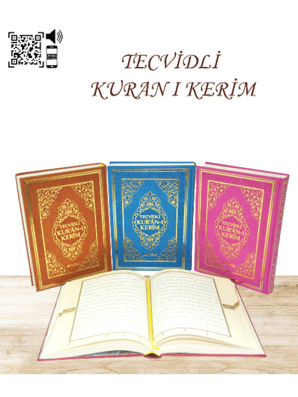 Tecvidli Kur'anı Kerim Rahle Boy (Mavi-Kirmizi-Beyaz-Lila-Siyah-Lacivert ve Kahverengi Renk)