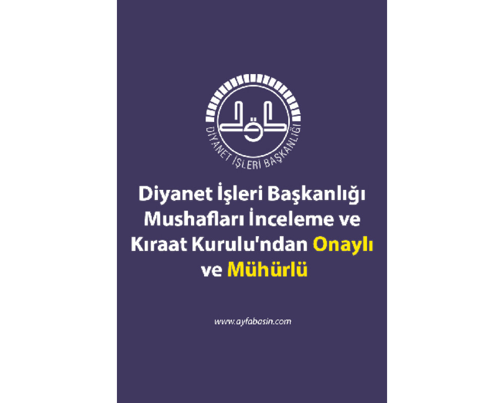 AYFA HDV Baskılı Kur'anı Kerim Orta Boy Mavi Renk