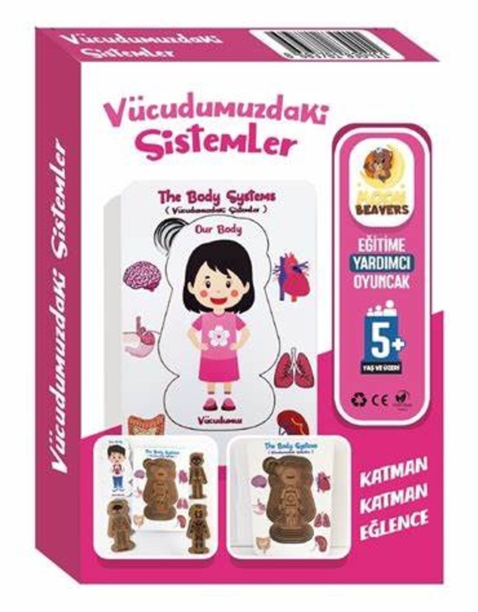Vücudumuzdaki Sistemler Yapboz - İngilizce ve Türkçe - Kız Çocuk Puzzle - 5 Yaş ve Üzeri Eğitime Yardımcı Oyuncak
