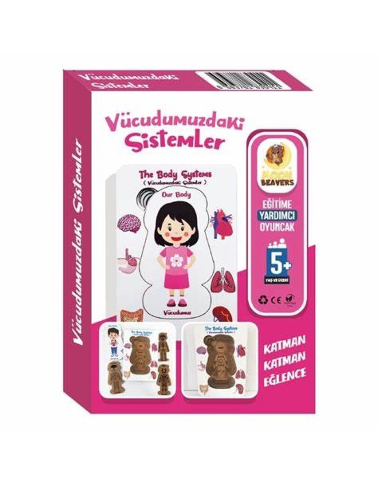 Vücudumuzdaki Sistemler Yapboz - İngilizce ve Türkçe - Kız Çocuk Puzzle - 5 Yaş ve Üzeri Eğitime Yardımcı Oyuncak