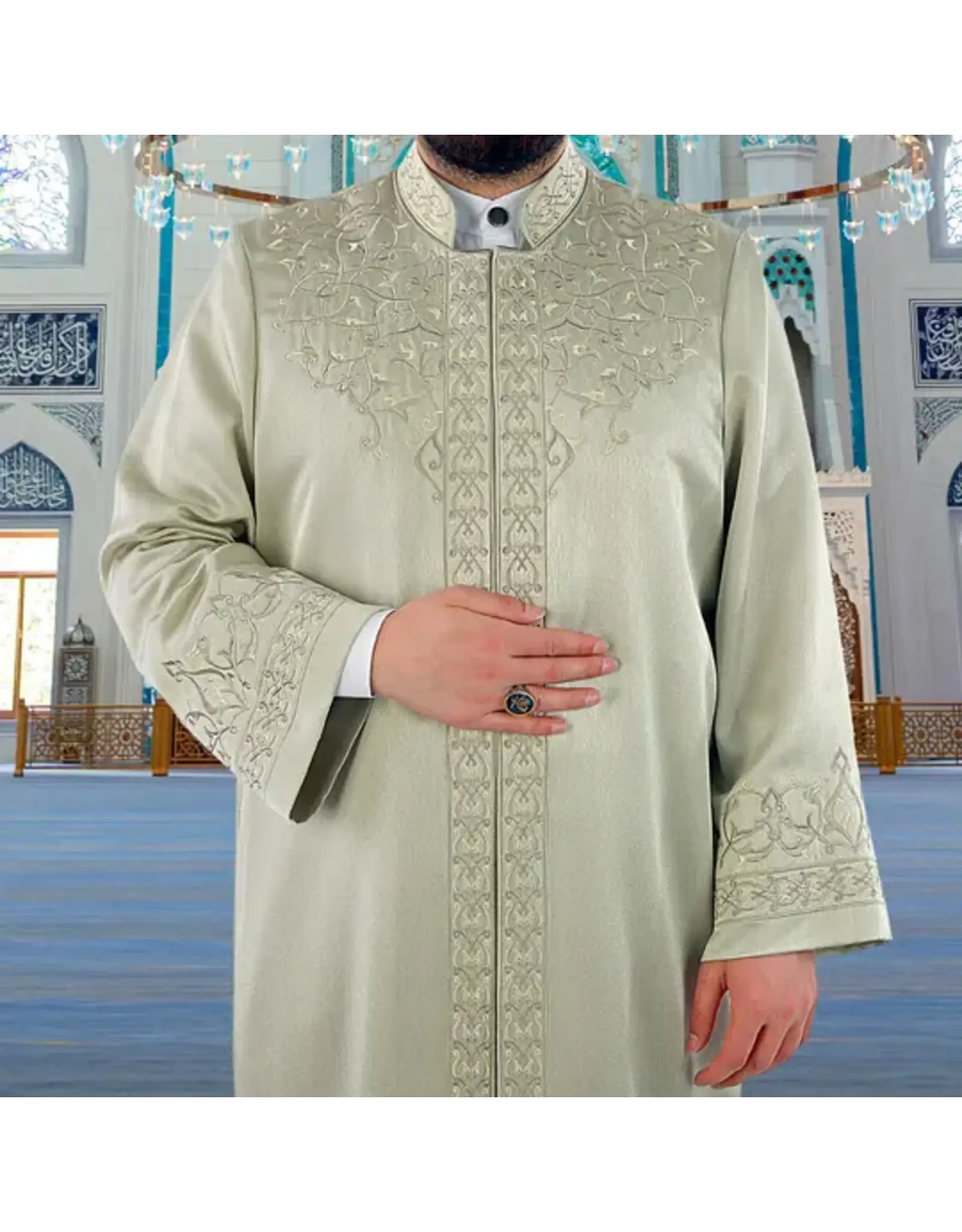 Ikranur Luks Fesebbih İmam Cübbesi Mint Yesili