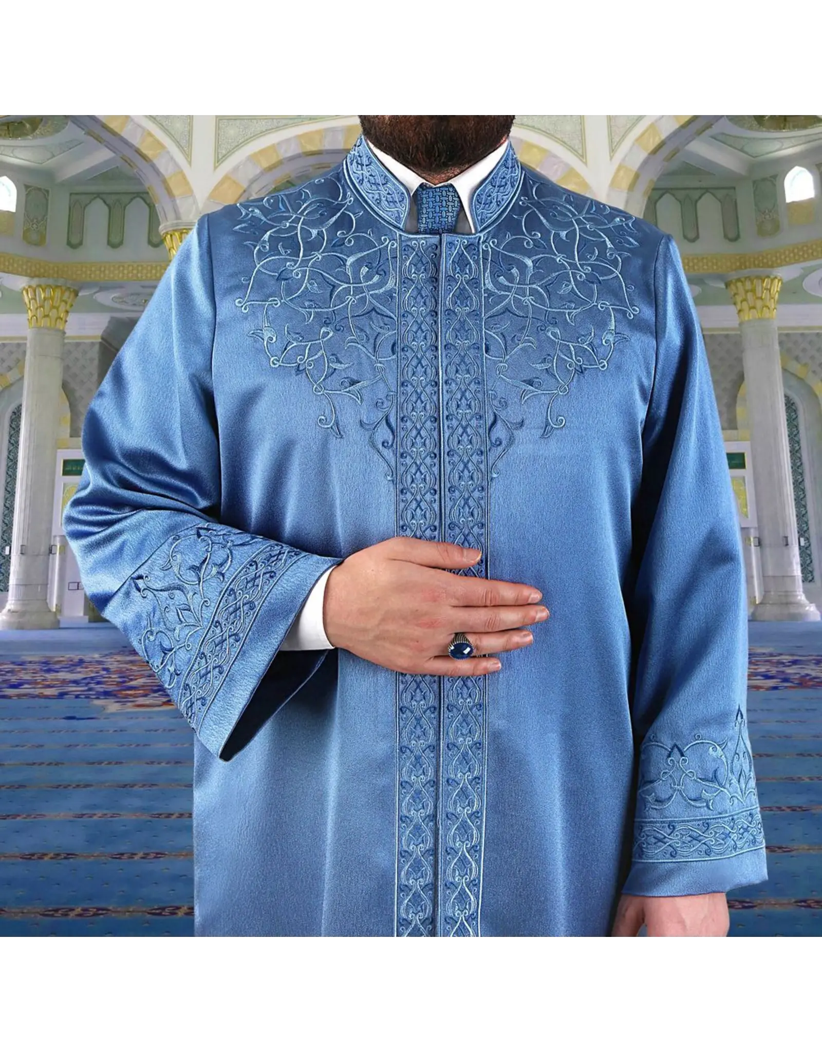 Ikranur Luks Mavera İmam Cübbesi- İndigo