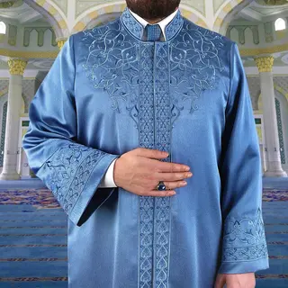Ikranur Luks Mavera İmam Cübbesi- İndigo