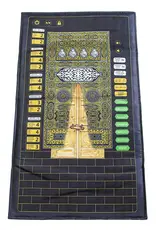 ikranur Kabeli Benim Seccadem Çocuklar İçin Sesli Konuşan 7 Dilde Namaz Kıldıran Seccade (Siyah 84 x 52 cm)