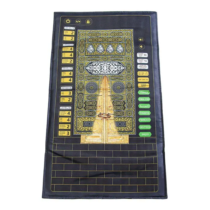 ikranur Kabeli Benim Seccadem Çocuklar İçin Sesli Konuşan 7 Dilde Namaz Kıldıran Seccade (Siyah 84 x 52 cm)