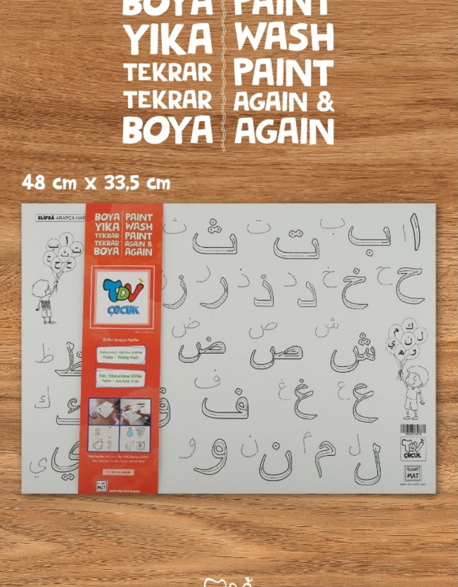 Yikanabilir Elifba Masa Mati 33*48