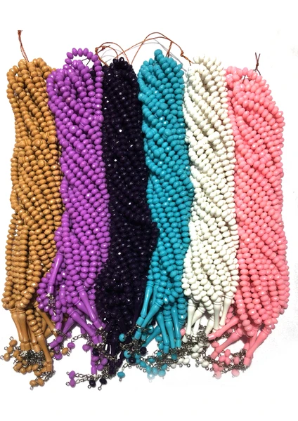 Tesbih 99 Luk (Mor-Pembe-Kirmizi-Beyaz-Mavi Renk)