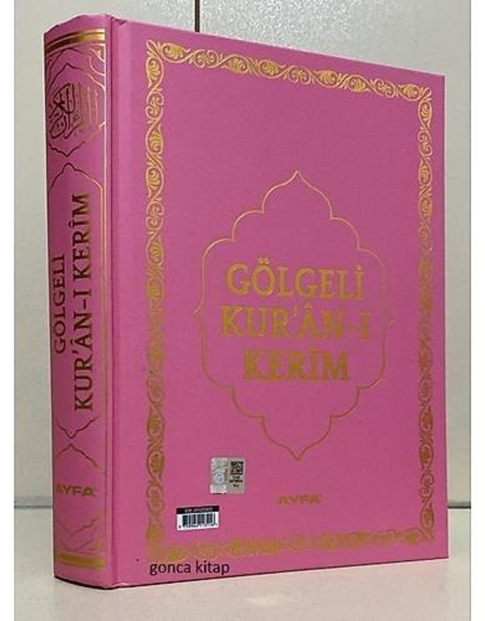 Ayfa Golgeli Orta Boy Kuran-i Kerim Yesil-Siyah-Pembe ve Beyaz Renk