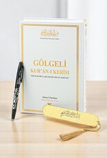 Ayfa Golgeli Orta Boy Kuran-i Kerim Yesil-Siyah-Pembe ve Beyaz Renk