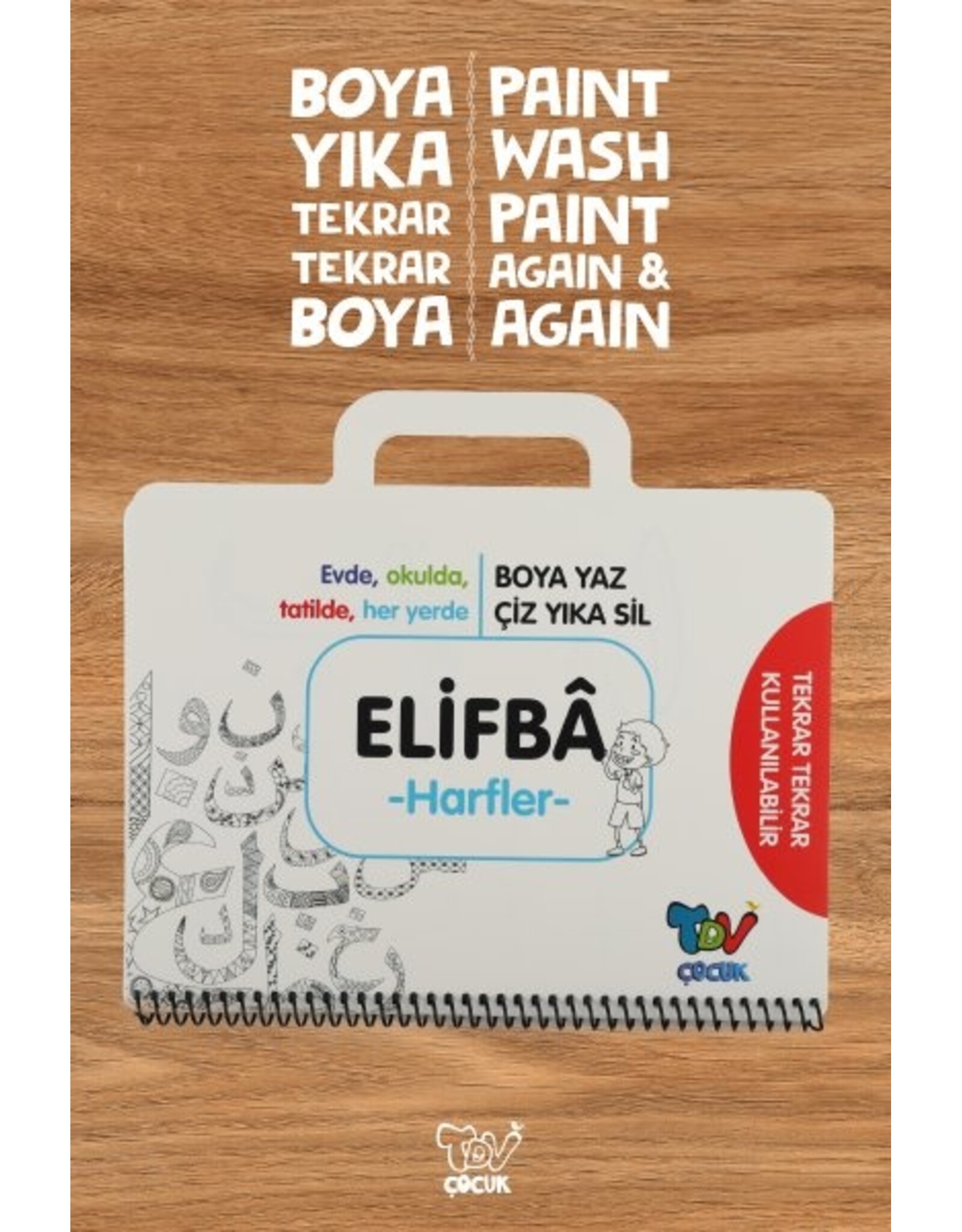 Yıkanabilir Elifba Harfler Çanta Kitap