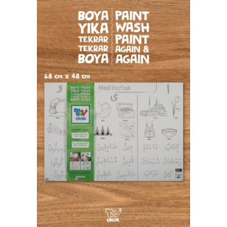 Yıkanabilir Elifba Med Harfleri Tenvin 48*68