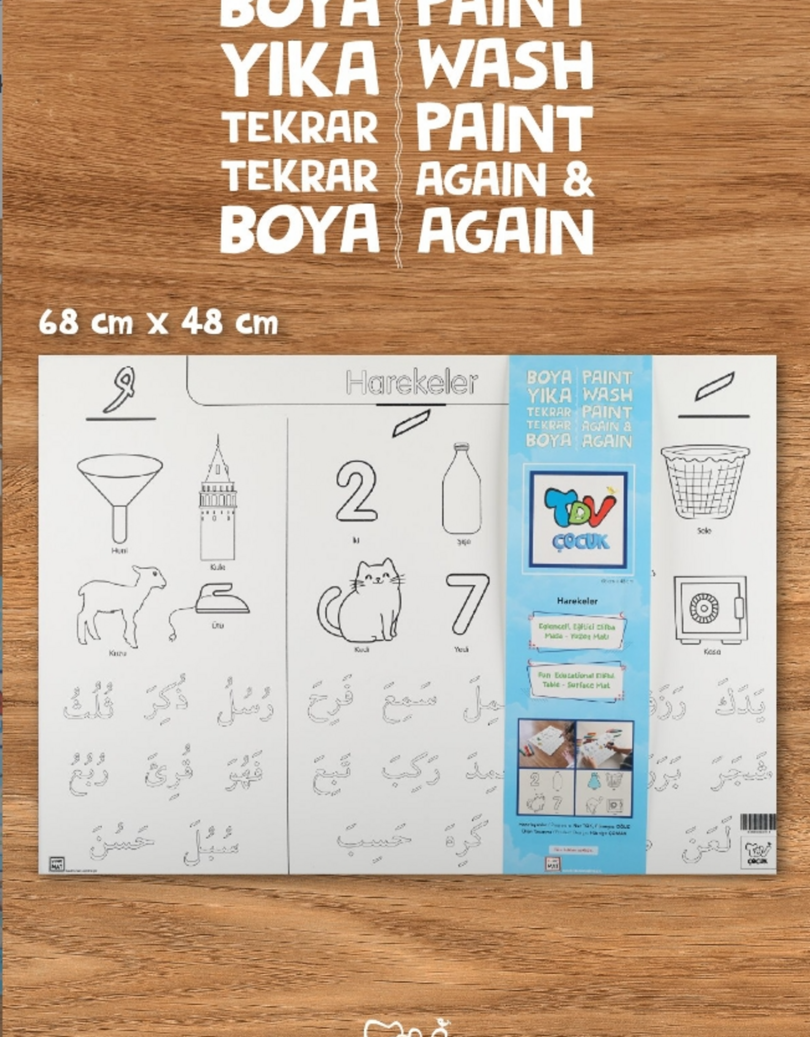 Yıkanabilir Elifba Harekeler 48*68