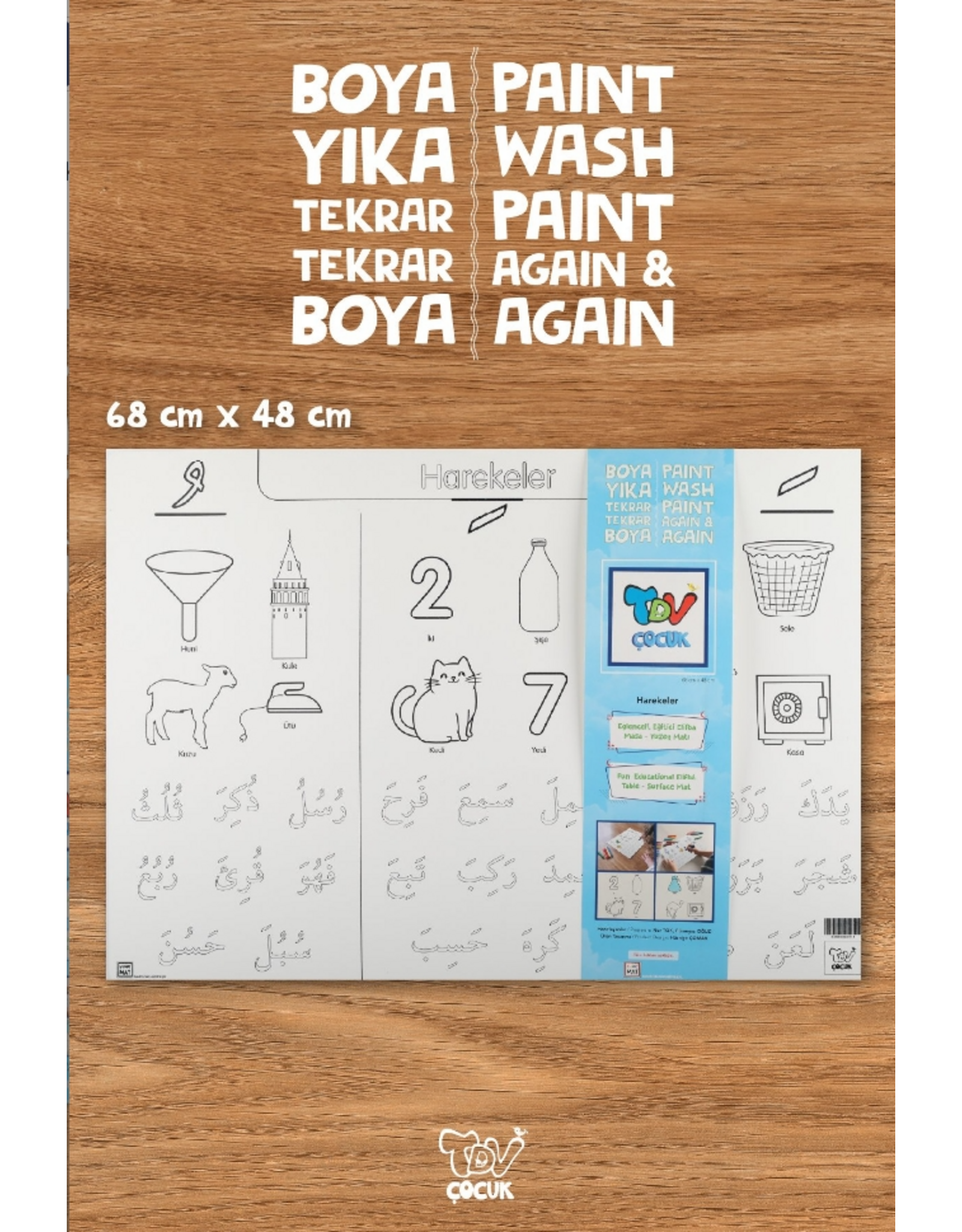 Yıkanabilir Elifba Harekeler 48*68