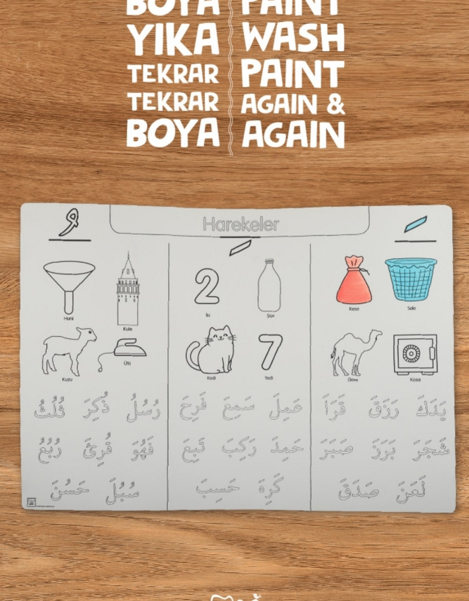 Yıkanabilir Elifba Harekeler 48*68