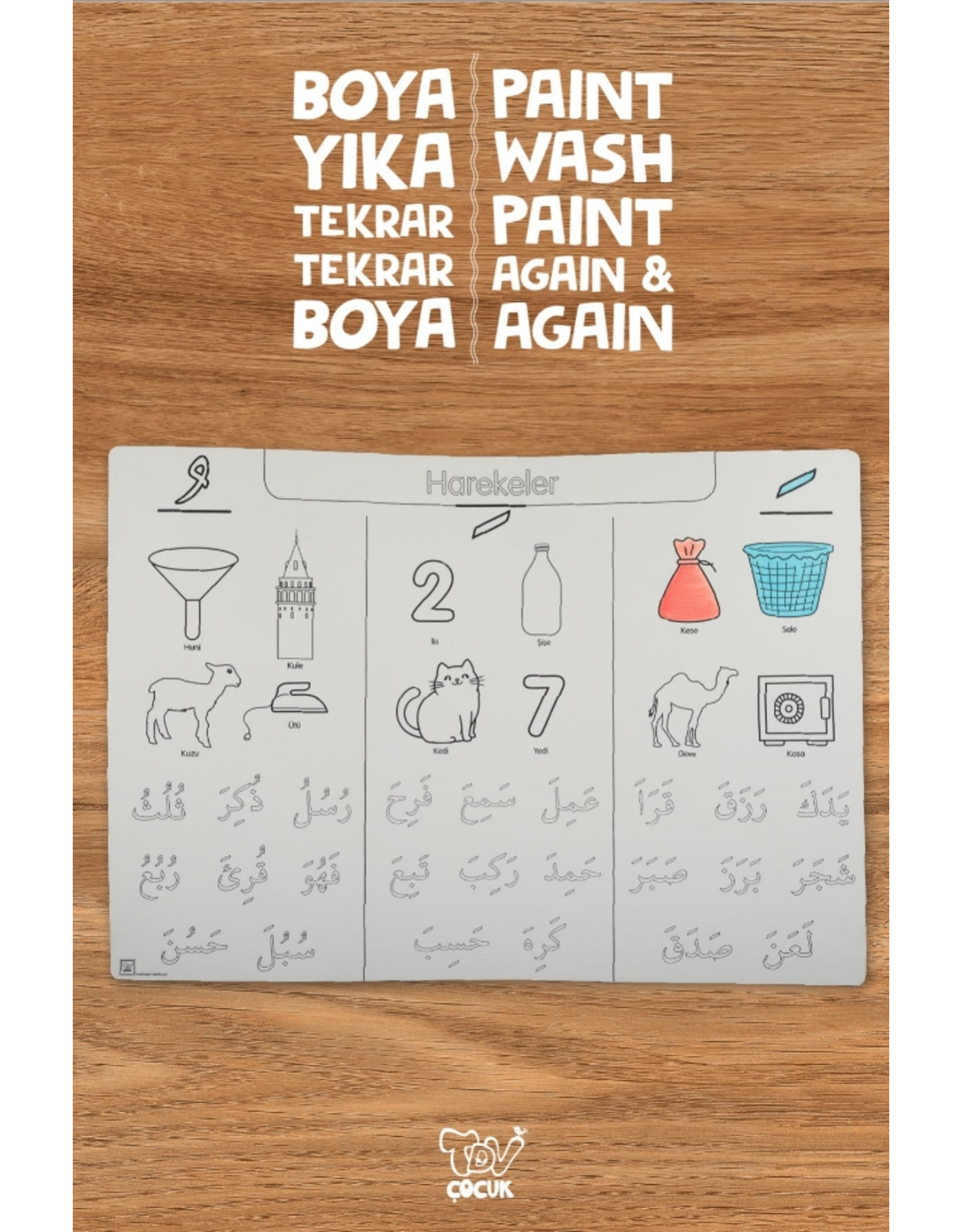 Yıkanabilir Elifba Harekeler 48*68