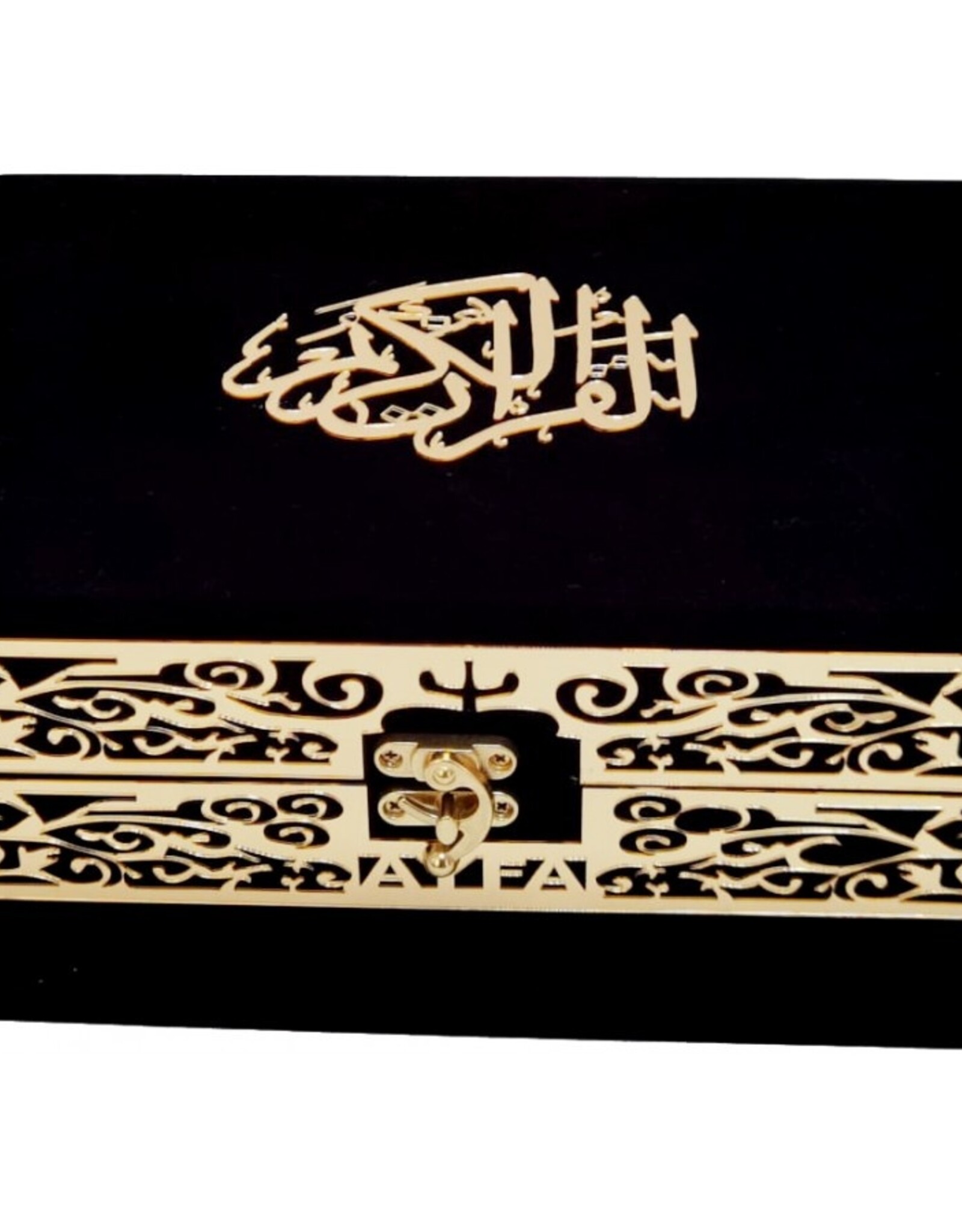 Plaketli Kadife Bayrakli Kuràn-i Kerim Siyah