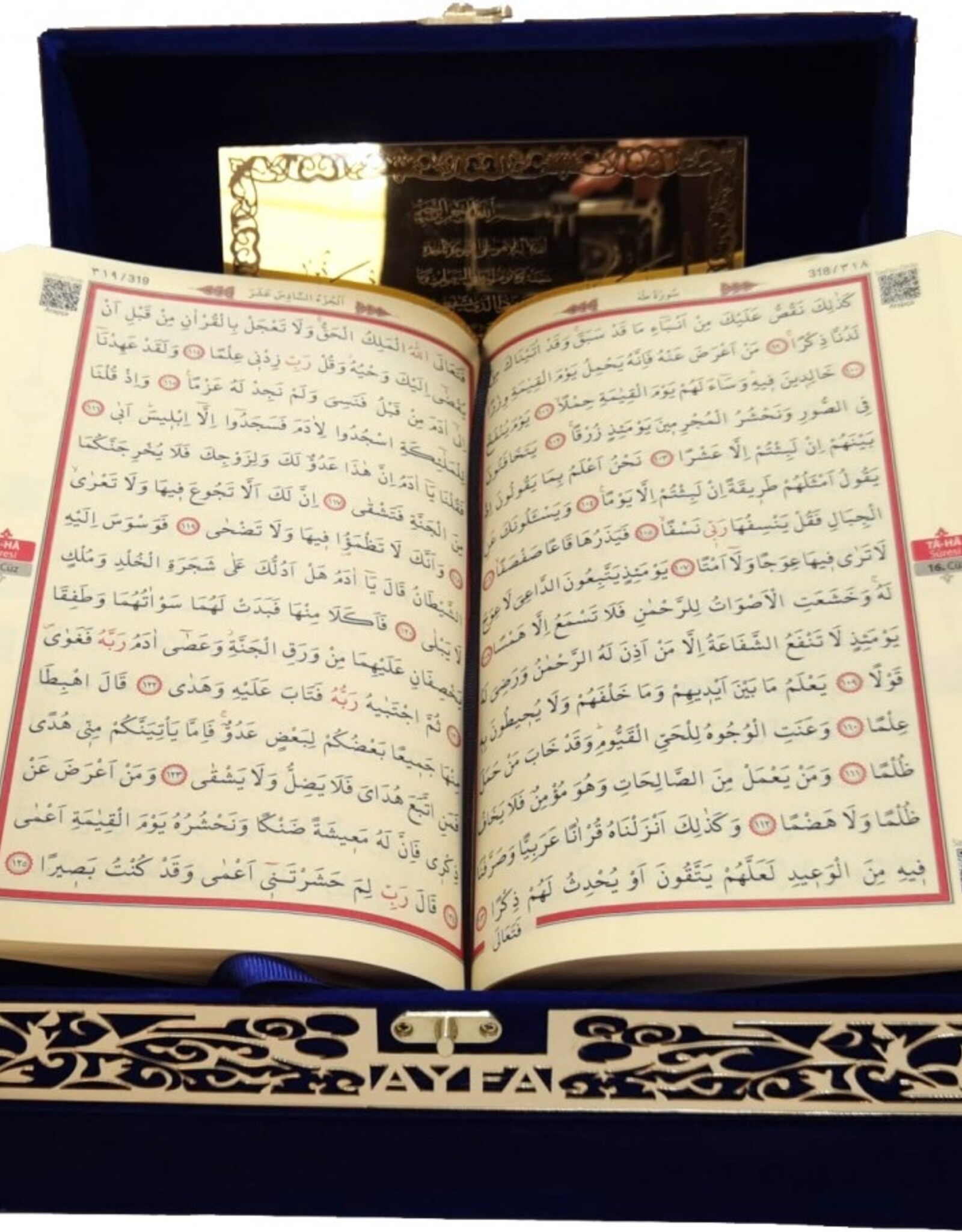 Plaketli Kadife Bayrakli Kuràn-i Kerim Siyah