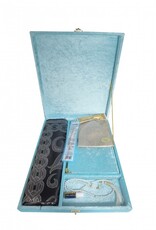 Plaketli Kadife Bayrakli Kuràn-i Kerim Turkuaz Mavisi