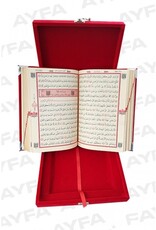 Plaketli Kadife Bayrakli Kuràn-i Kerim Kirmizi