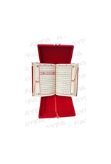 Plaketli Kadife Bayrakli Kuràn-i Kerim Kirmizi